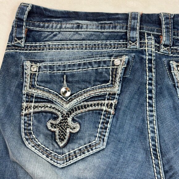 Rock Revival Capri Luz Embroidered Jeans Women's Size 30 - Picture 13 of 16